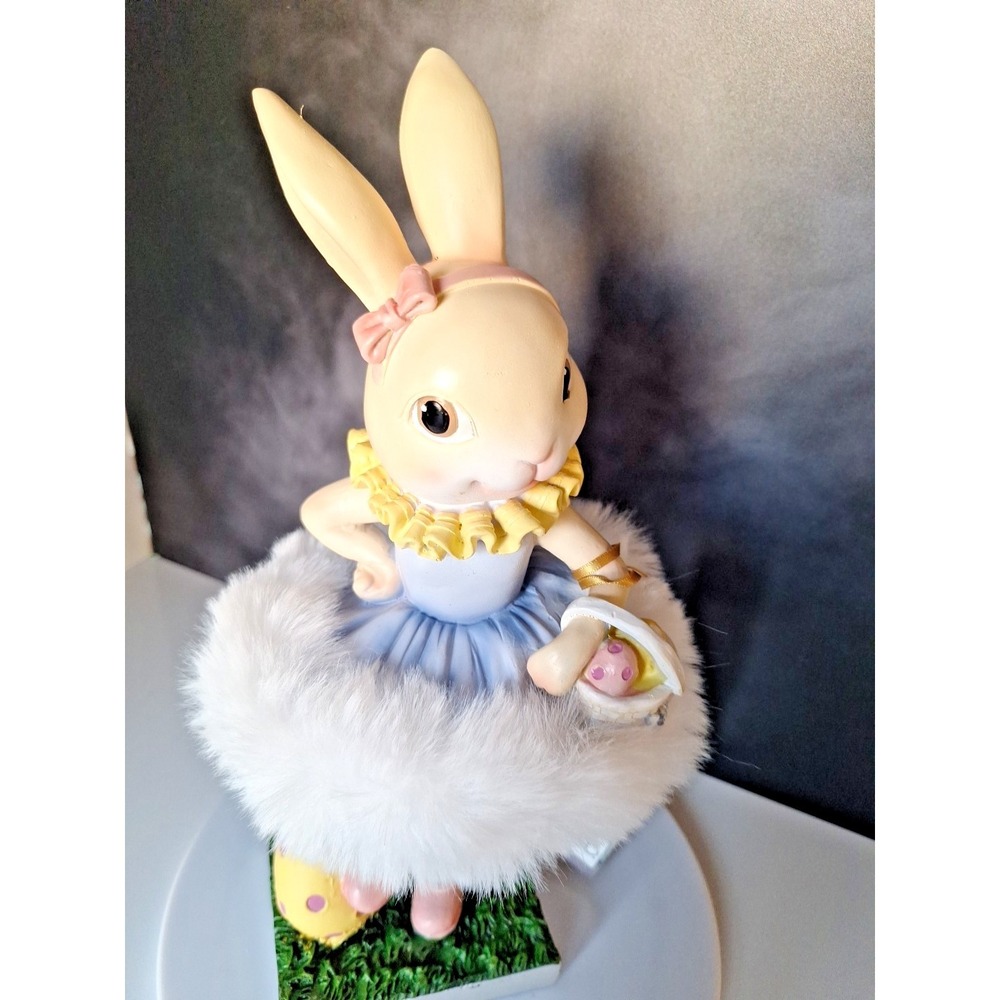 Pastel Girl Jolie Fleur Easter‎ Bunny Ballerina Fur Rabbit Figurine New